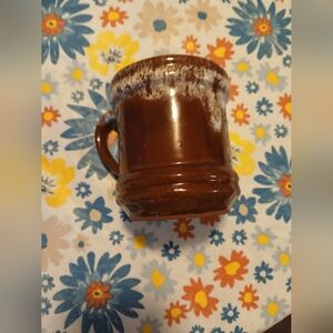 Rustic Brown Drip Glaze Ceramic Mug
